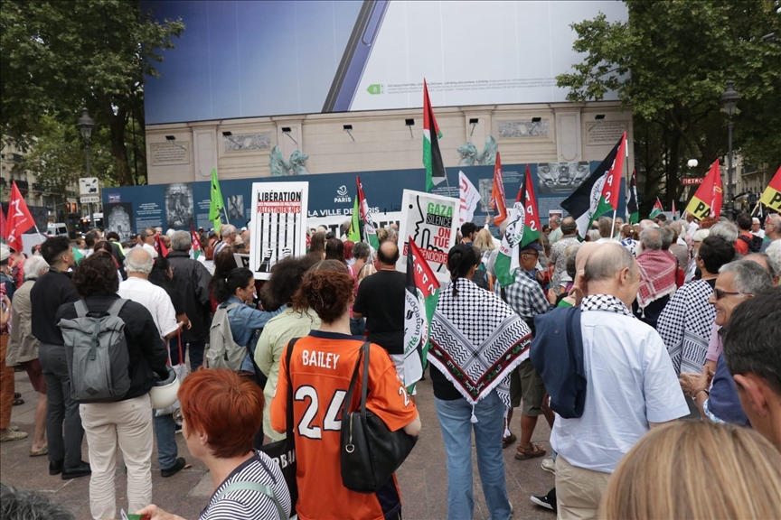 Des manifestants réclament des sanctions contre Israël pour la situation à Gaza