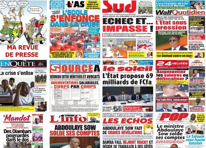 Les dégâts des fortes pluies et le Magal de Touba au menu des quotidiens du week-end