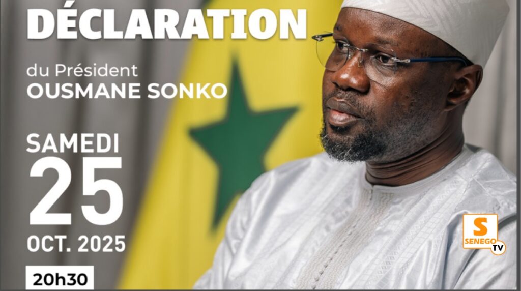 Suivez en direct la déclaration d’Ousmane Sonko