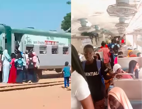 les élèves soulagés envahissent le train… (vidéo)