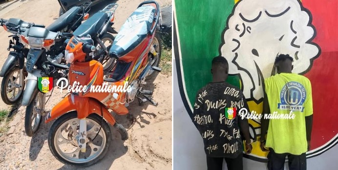 03 motos, un iPhone et un ordinateur volés… 02 suspects arrêtés grâce à la population