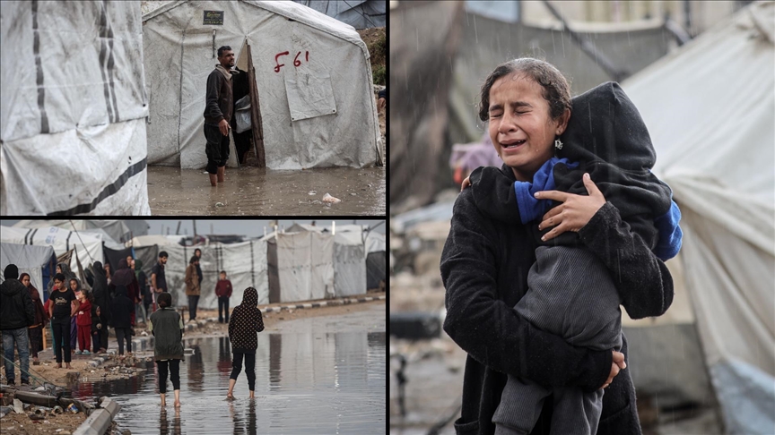 « Un véritable carnage », des inondations dévastent les camps de déplacés à Gaza