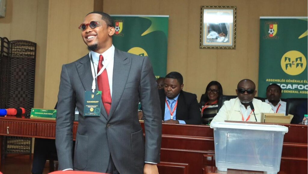 Samuel Eto’o reconduit à la tête de la Fecafoot dans un contexte de tensions