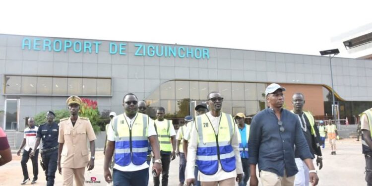 Déthié Fall en mission à Ziguinchor pour suivre l’avancement des chantiers structurants