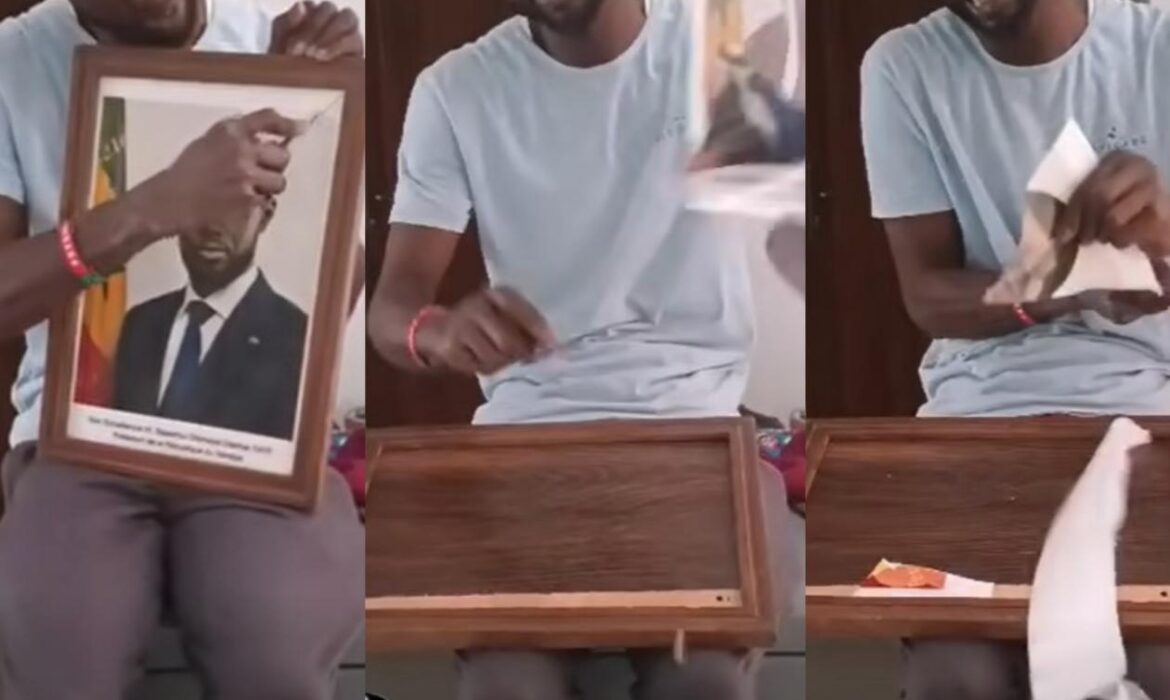 Il déchire la photo du président Diomaye et l&rsquo;insulte, ce « Patriote » risque très gros (vidéo)