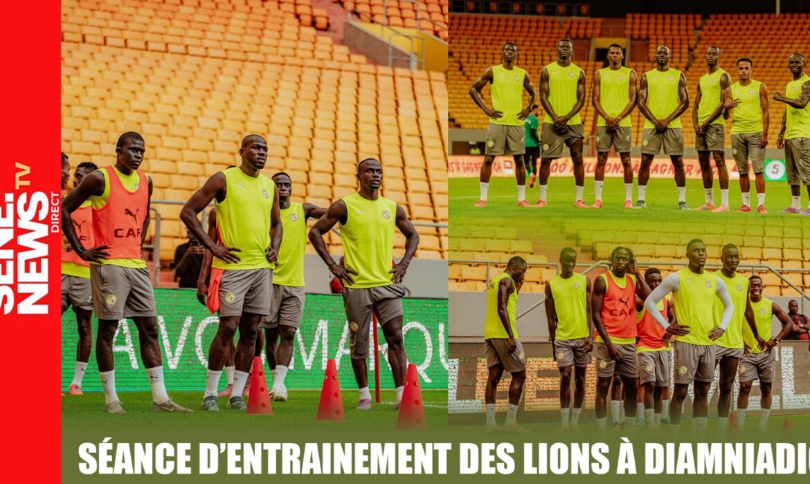 Entraînement des Lions au stade Abdoulaye Wade en vue de la CAN 2025