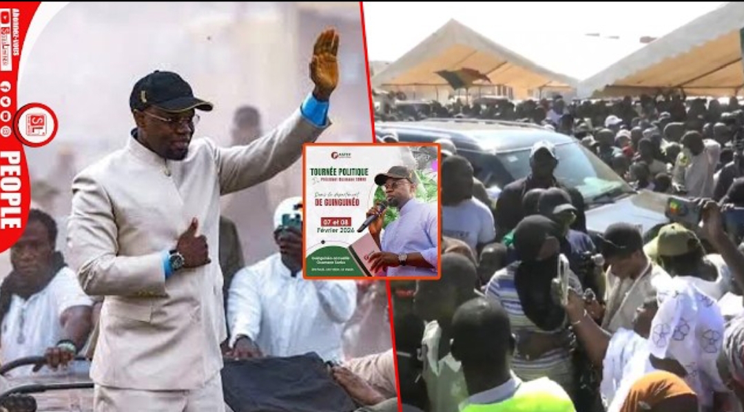 le Premier ministre Ousmane Sonko, leader de PASTEF, à Guinguinéo