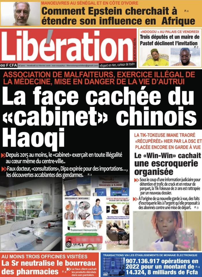 Découvrez les Unes des journaux sénégalais du vendredi 27 février 2026