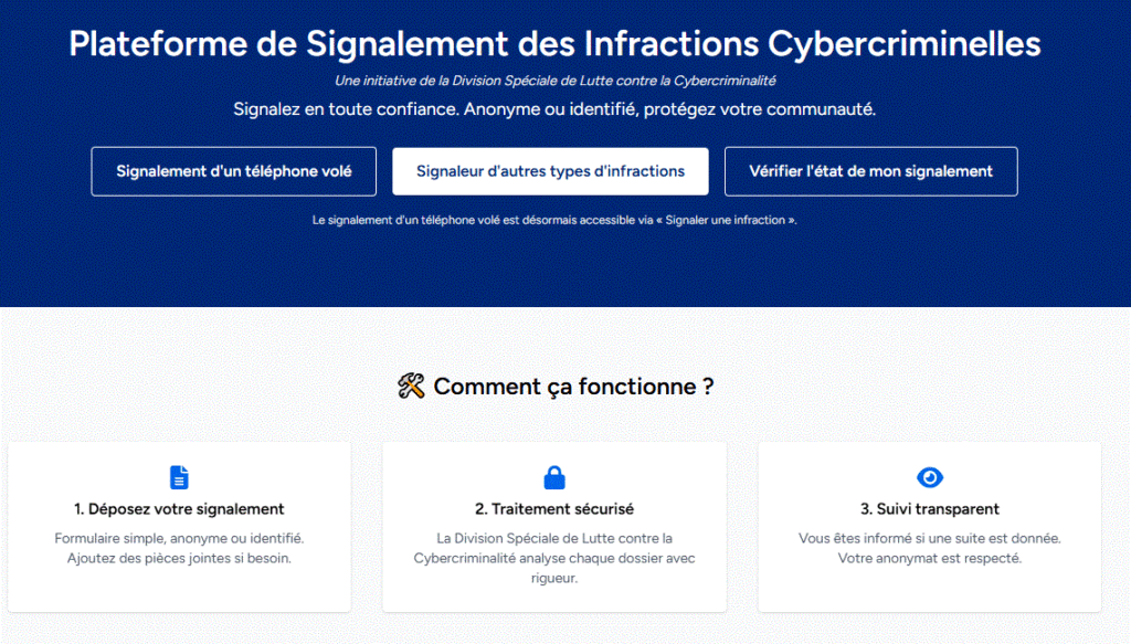 voici la nouvelle plateforme de signalement en ligne