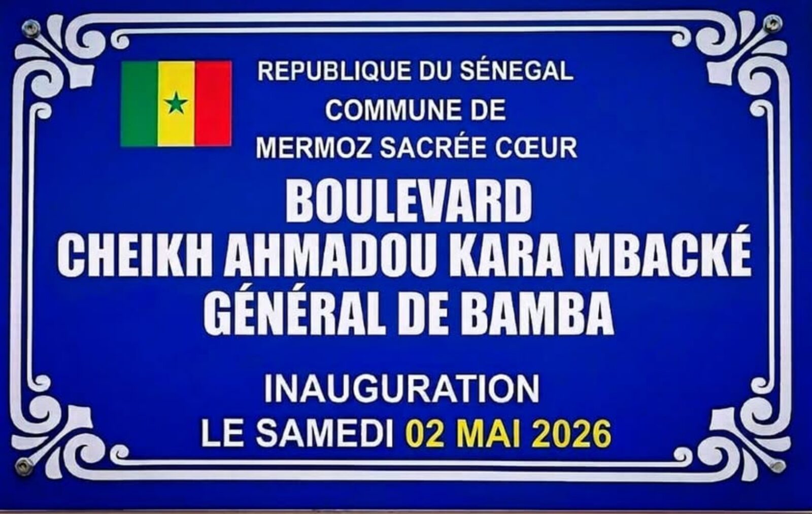 Boulevard Cheikh Ahmadou KARA Mbacké, Général de Bamba inauguré