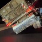 Un camion met les usagers en danger