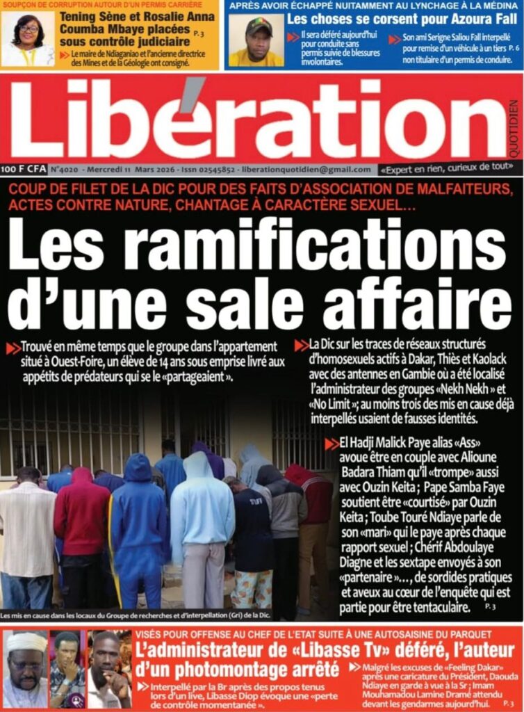Découvrez les Unes des journaux sénégalais du mercredi 11 mars 2026