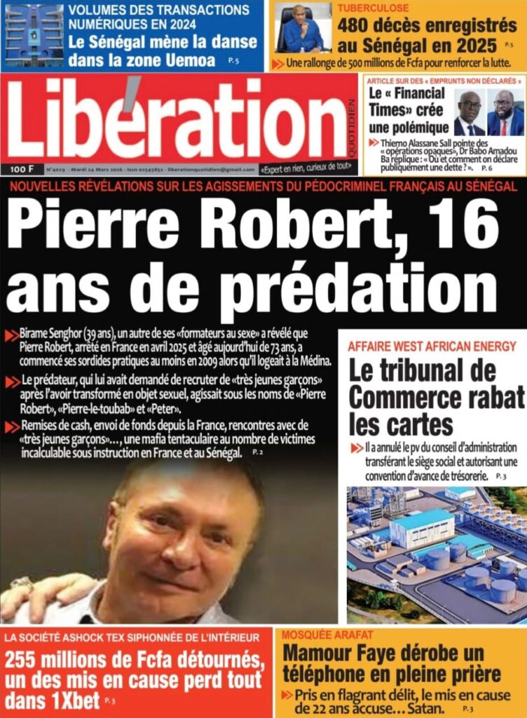 Découvrez les Unes des journaux sénégalais du mardi 24 mars 2026