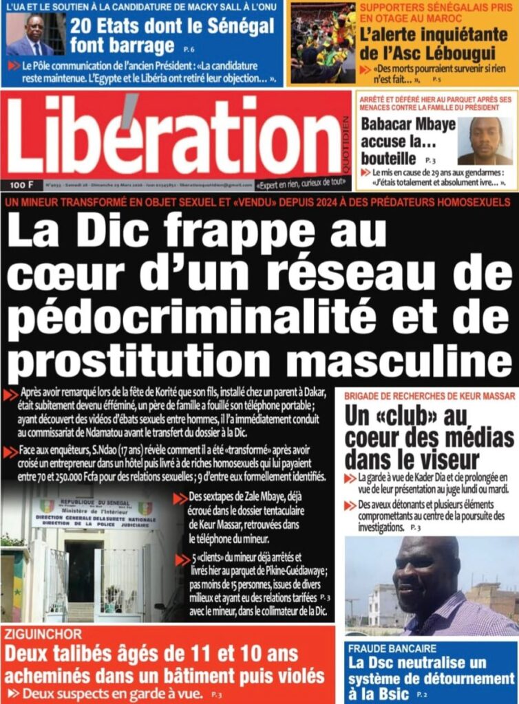 Découvrez les Unes des journaux sénégalais du samedi 28 mars 2026
