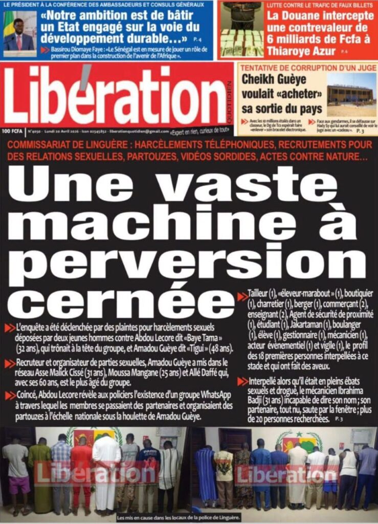 Découvrez les Unes des journaux sénégalais du lundi 20 avril 2026